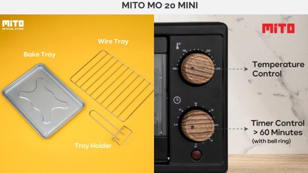 MITO Oven Listrik Mini MO20 11L Wood Pemanggang Kue.