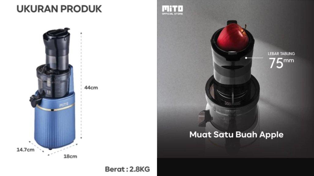 MITO SJ7100 Slow Juicer Fresca Classic | One Lock Technology | Easy Clean | Low Watt