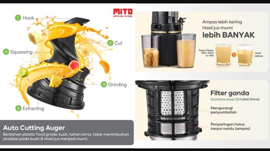 MITO SJ7100 Slow Juicer Fresca Classic | One Lock Technology | Easy Clean | Low Watt