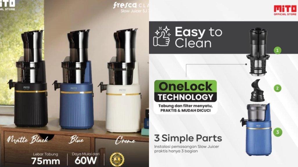 MITO SJ7100 Slow Juicer Fresca Classic | One Lock Technology | Easy Clean | Low Watt