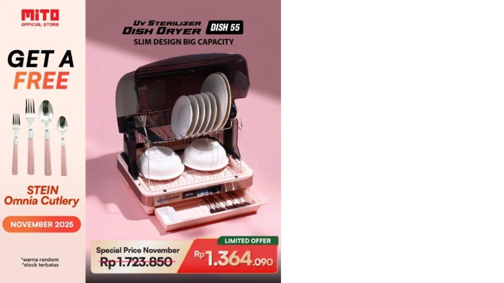 MITO UV Sterilizer & Dish Dryer 55 Liter Alat Steril Peralatan Makan – DISH55