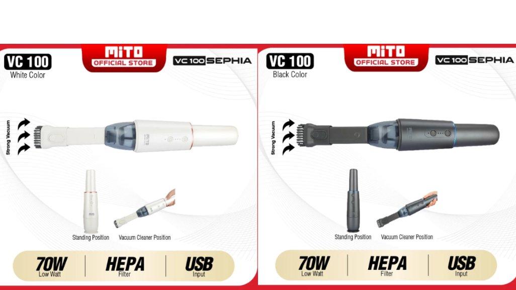 MITO Vacuum Cleaner Penyedot Debu Low Watt Low Noise HEPA Filter - VC100