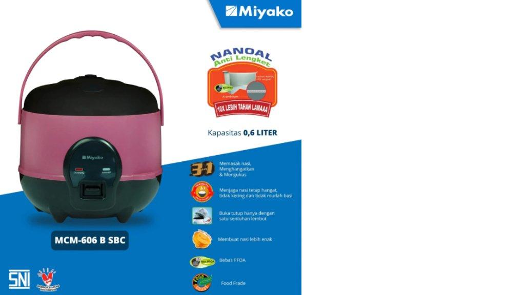Magic com Miyako MCM606BSBC Rice Cooker Mini 0.6 liter Nanoal - Magic Warmer Plus anti lengket