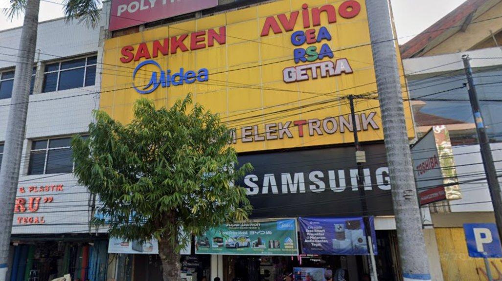 Foto Toko Mataram Elektronik di Jl. P. Diponegoro No.20-22, Mangkukusuman, Kecamatan Tegal Timur, Kota Tegal, Jawa Tengah 52125 yang diambil Google Maps pada Juni 2025.