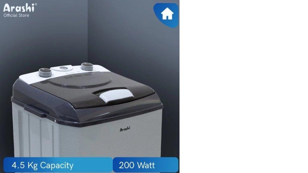 Arashi Mesin Cuci 1 Tabung Laundry AWM 453A Kapasitas 4.5 KG