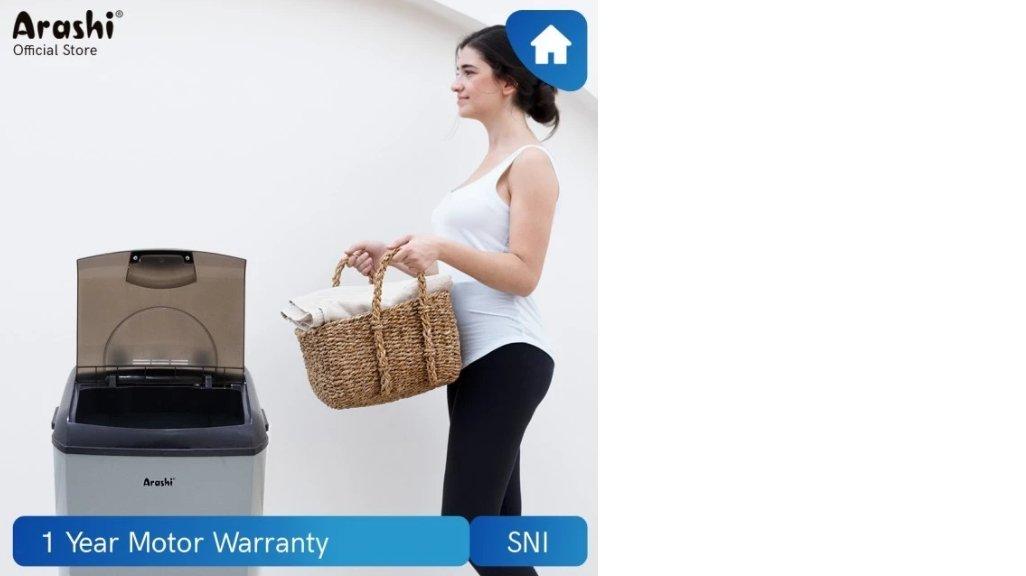 Arashi Mesin Cuci 1 Tabung Laundry AWM 453A Kapasitas 4.5 KG