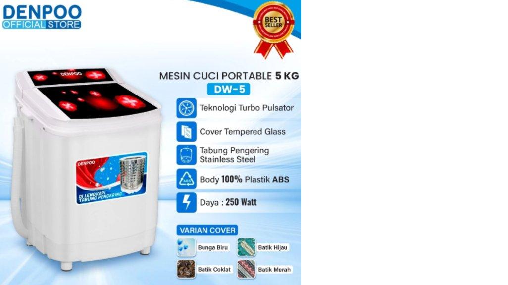 Mesin Cuci Portable DENPOO DW-5 Kapasitas 4,5 Kg
