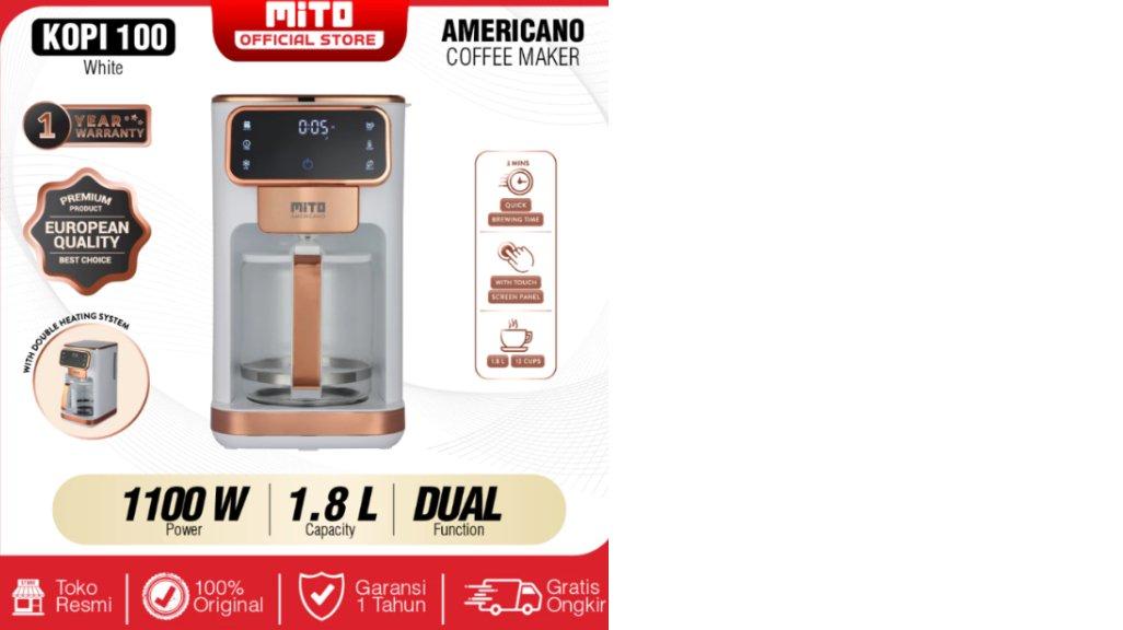 MITO Digital Coffee Maker / Mesin Kopi 1.8L - Double Heating System KOPI100