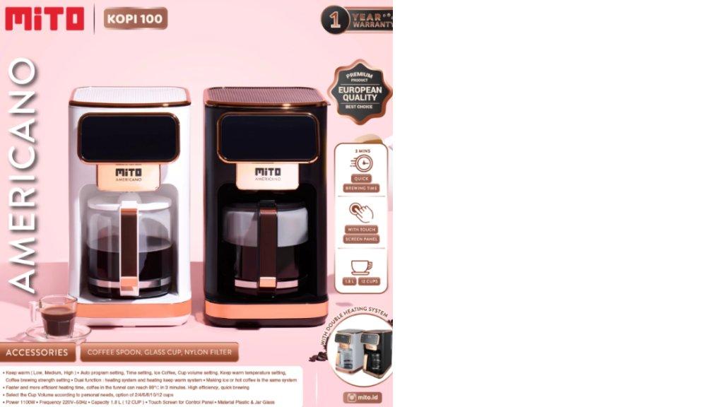 MITO Digital Coffee Maker / Mesin Kopi 1.8L - Double Heating System KOPI100