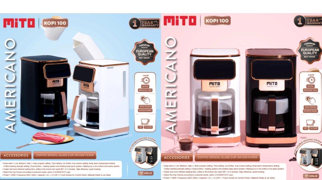 MITO Digital Coffee Maker / Mesin Kopi 1.8L - Double Heating System KOPI100