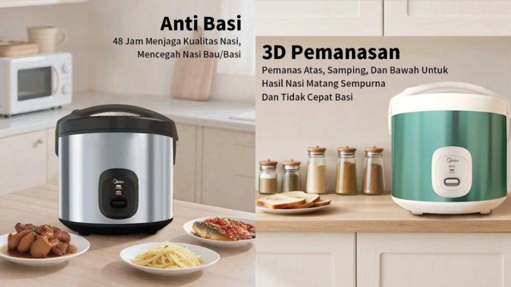 Midea 4warna 1.8L magic com Penanak nasi rice cooker MB-YJ5030ID