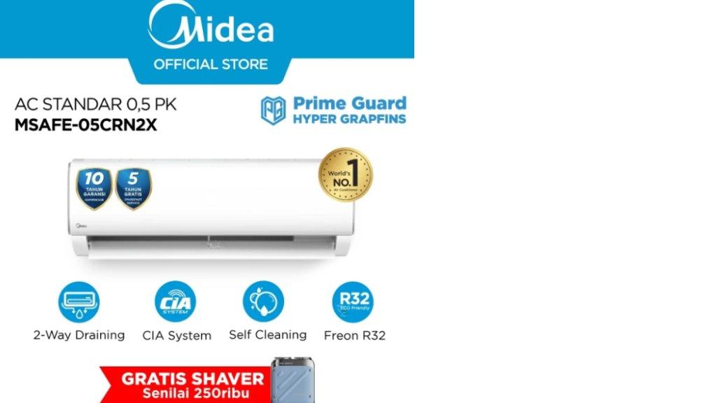 Midea AC Standard 1/2 PK ( 0.5 PK ) - Freon R32 Series MSAFE-05CRN2X