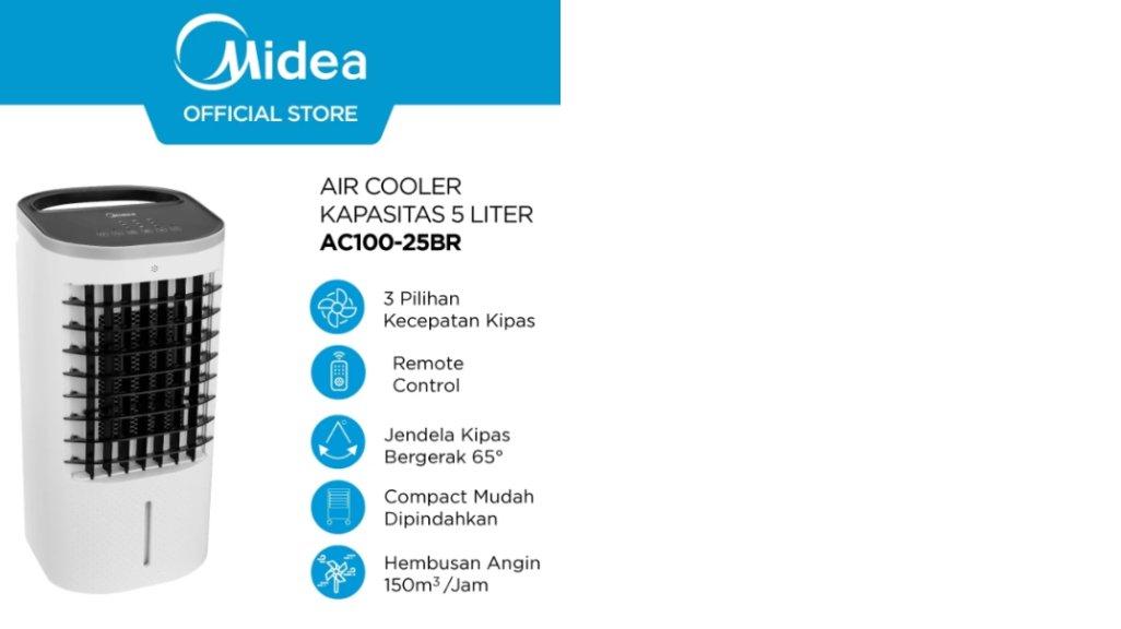 Midea Air Cooler AC100-25BR 5 Liter dengan Remote Control