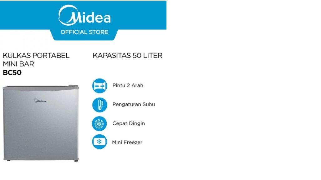 [NEW PRODUCT] Midea Kulkas Mini Bar Portable MDRD86FGG50ID Kapasitas 50Liter