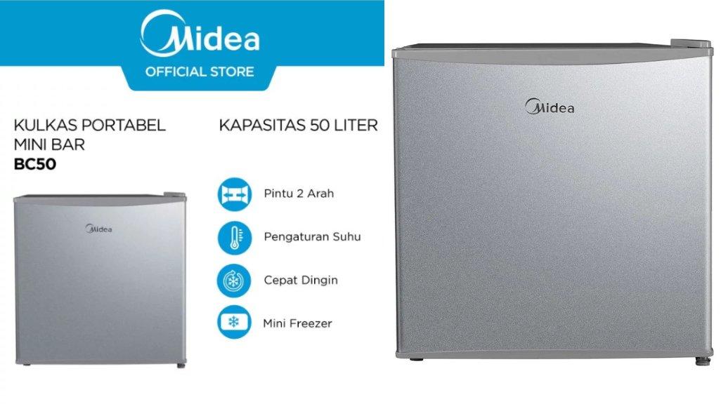Midea Kulkas Mini Portable MDRD86FGG50ID 50L.