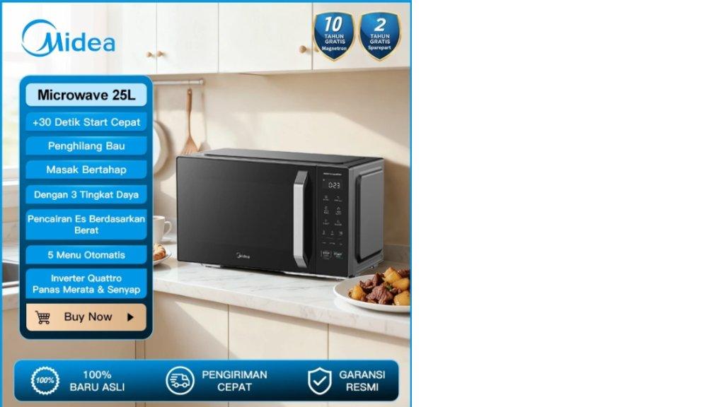 Midea 25L Microwave Oven Low Watt 450Watt MMO25PXA-EMPCGR