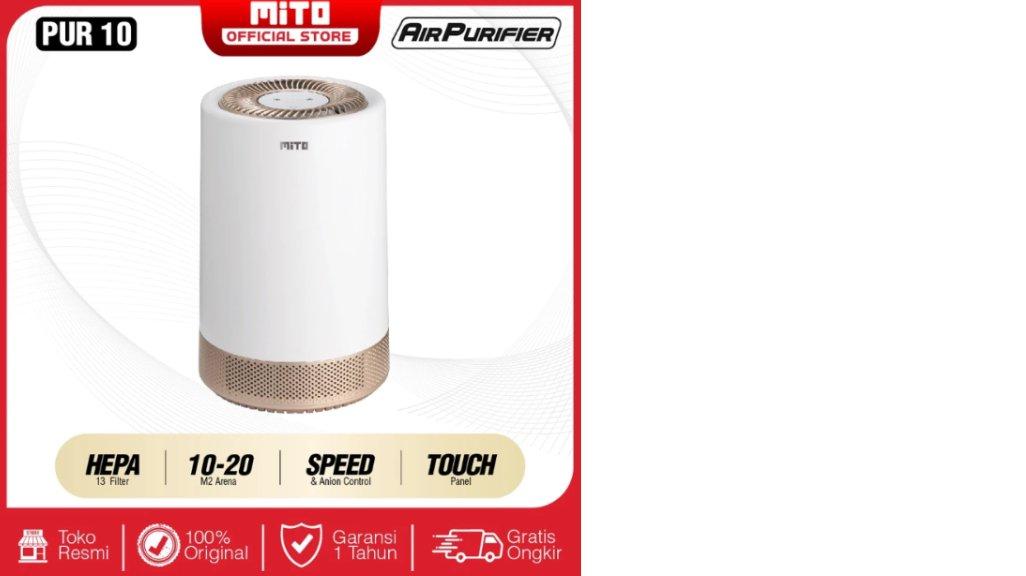 Mito Air Purifier PUR10 Alat Pembersih Udara with HEPA13 Filter, Sinar UV-C, Alergy Protection & Ion Negatif (Anion)