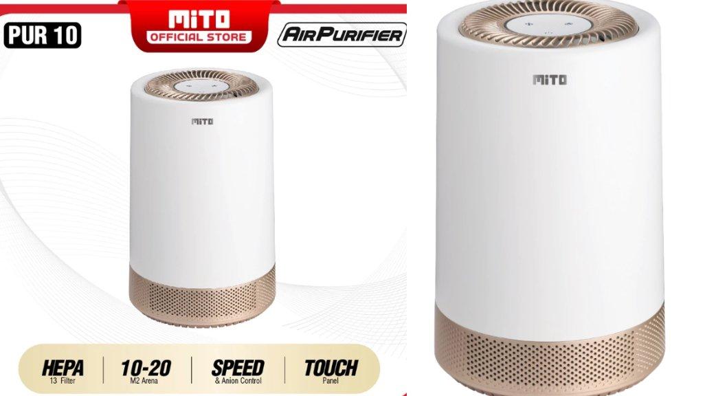 Mito Air Purifier PUR10 Alat Pembersih Udara with HEPA13 Filter, Sinar UV-C, Alergy Protection & Ion Negatif (Anion)