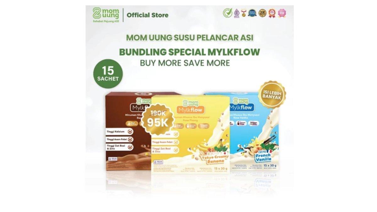 Mom Uung Susu Mylkflow 15 Sachet - Susu Pelancar ASI Halal BPOM