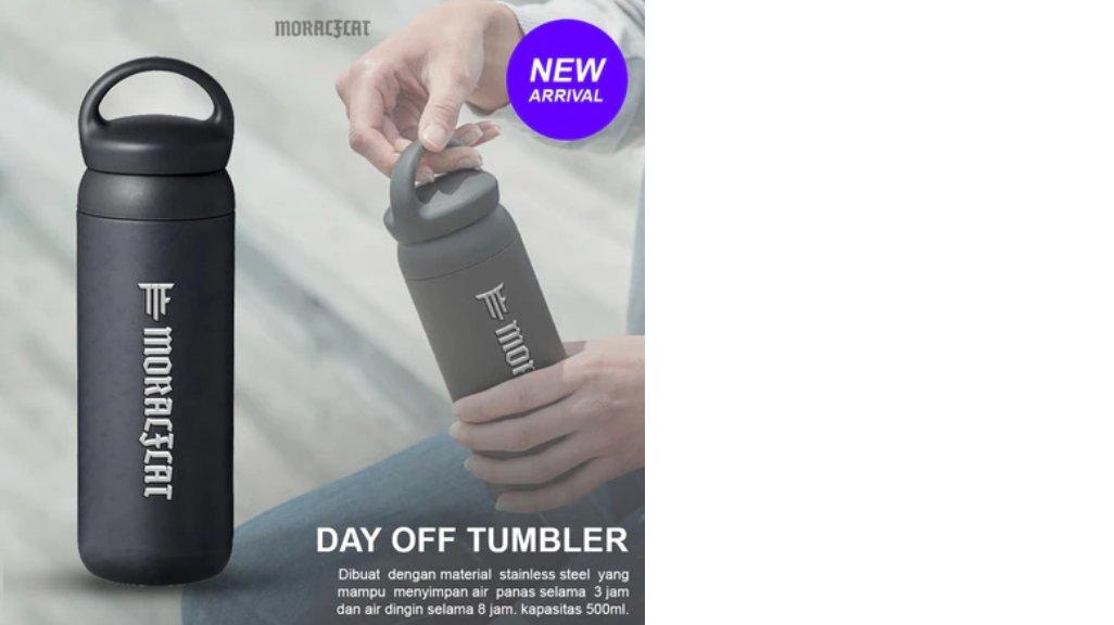 Moralflat - Tumbler botol air minum 500 ML - Ada PEGANGAN - Botol termos tahan panas dan dingin