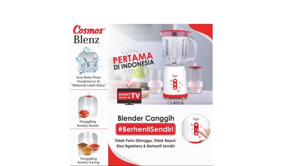 Penggiling bumbu basah (Wet Mill), Goblet Kaca, dan Penggiling bumbu kering (Dry Mill) CB-812G. Cosmos Blender KACA - Blenz - CB-812 G - 2 liter - #BerhentiSendiri