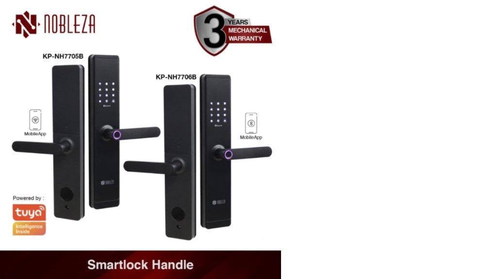 NOBLEZA Smart Door Lock Kunci Pintu Digital Handle Fingerprint Smartlock App TUYA WIFI