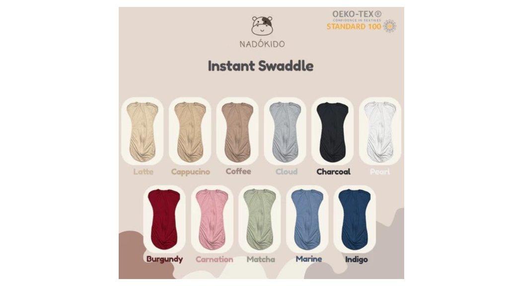 Nadokido Instant Swaddle Baby / Kain Bedong Bayi Instan Polos / Selimut Polos Anak