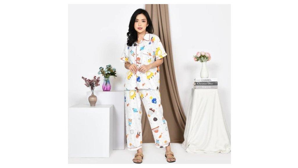 Nyenyak Piyama Wanita CP ( M, L, XXL ) Bahan Katun Sintetis