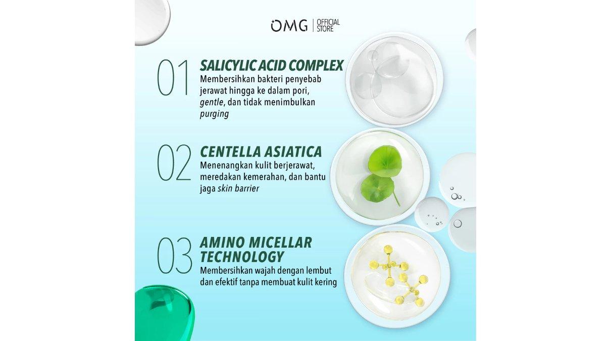 OMG Oh My Glow Salicylic Acid Cica Low pH Gel Cleanser