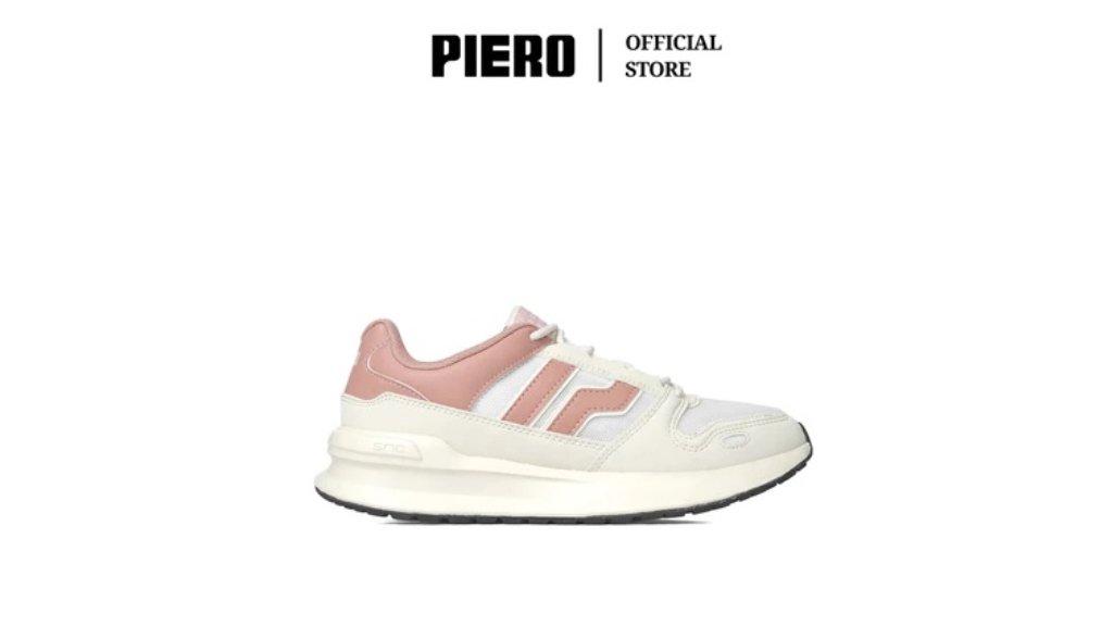PIERO SEPATU SNEAKERS WANITA JOGGER 24 W OFF WHITE/DUSTY CORAL/BLACK PIE1000388