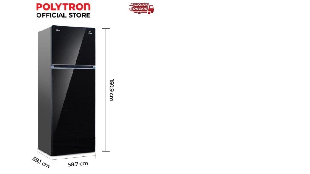 POLYTRON Kulkas 2 Pintu Belleza Jumbo Inverter 240 Liter Inverter PRW 25VX