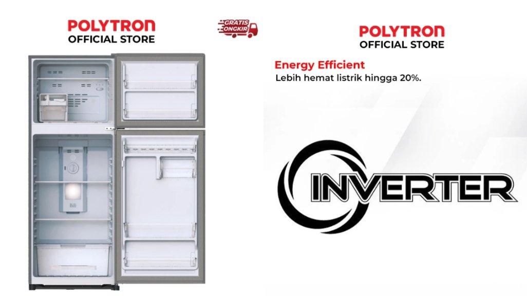 POLYTRON Kulkas 2 Pintu Belleza Jumbo Inverter 240 Liter Inverter PRW 25VX.
