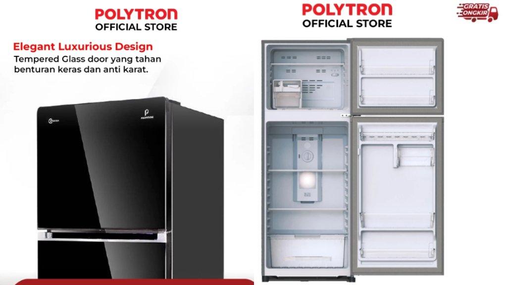 POLYTRON Kulkas 2 Pintu Belleza Jumbo Inverter 240 Liter Inverter PRW 25VX.