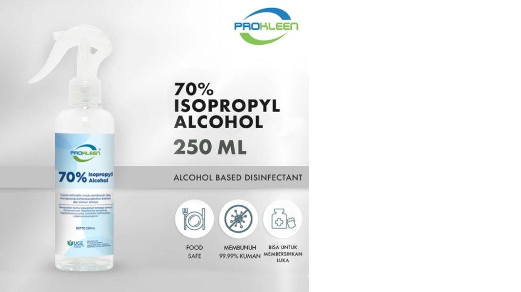 PROKLEEN 70 persen Isopropyl Alkohol Antiseptik Sanitizer Disinfectant Spray 250mL
