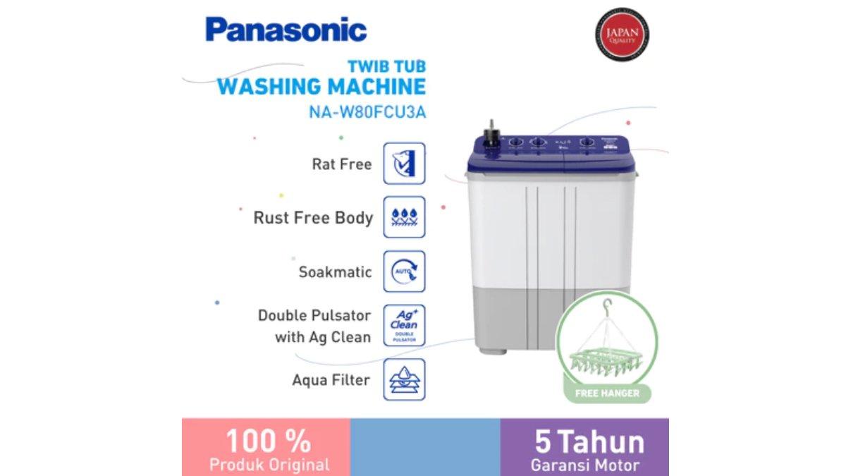 Panasonic NA-W80FCU3A Mesin Cuci 2 Tabung RATU Series 8Kg