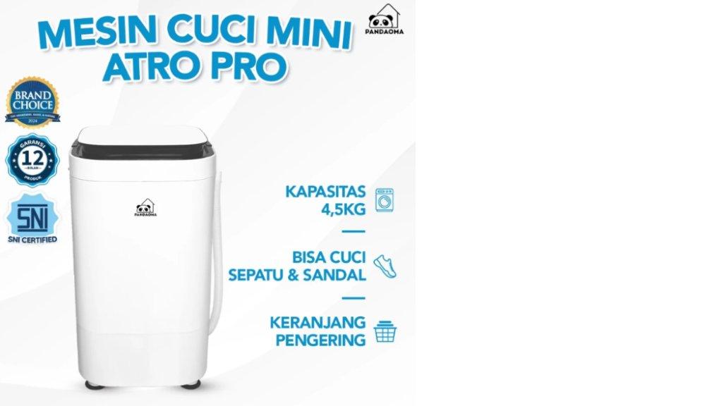 Pandaoma Mesin Cuci Mini Portable Atro Pro Mesin Cuci Pakaian Sandal Sepatu Kapasitas 4,5kg