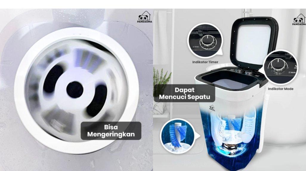 Pandaoma Mesin Cuci Mini Atro Mesin Cuci Sepatu Mesin Cuci Portable Kapasitas 4,5kg