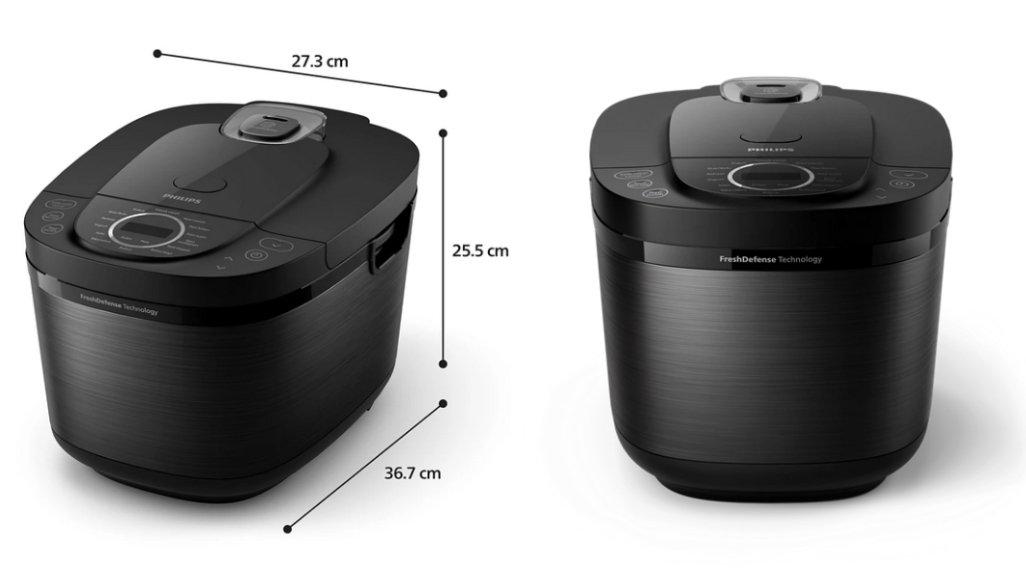 Philips Digital Rice Cooker Magicom 1.8 L - 3000 Digital Series HD4812/31 - Hitam - 18 Menu Masak - Anti lengket