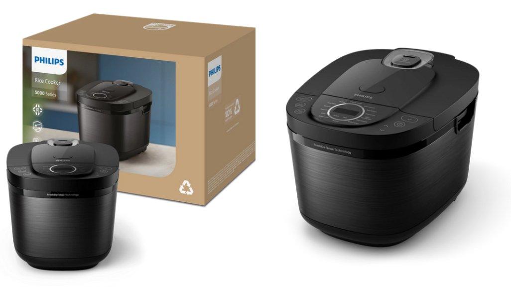 Philips Digital Rice Cooker Magicom 1.8 L - 3000 Digital Series HD4812/31 - Hitam - 18 Menu Masak - Anti lengket