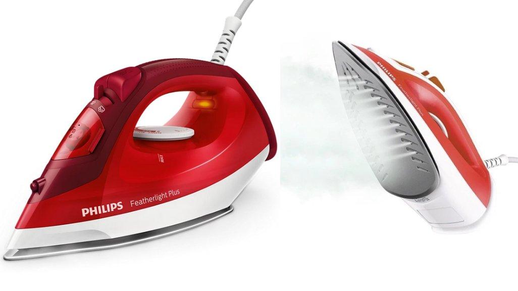 Philips Setrika Uap GC1424/45 Merah - Setrika Uap Optimal, Tapak Non-Stick