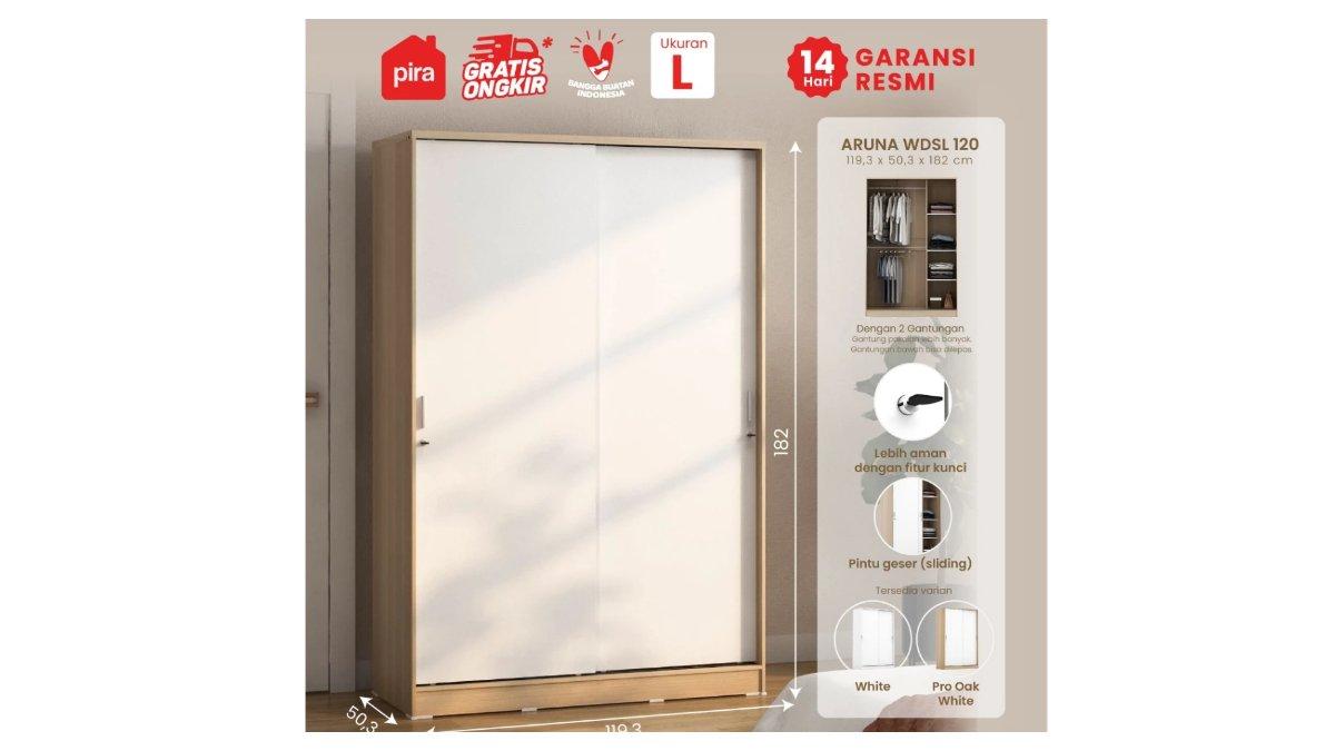 Pira Metropolis OX - Aruna WDSL120 A Lemari Pakaian Pintu Geser / Sliding