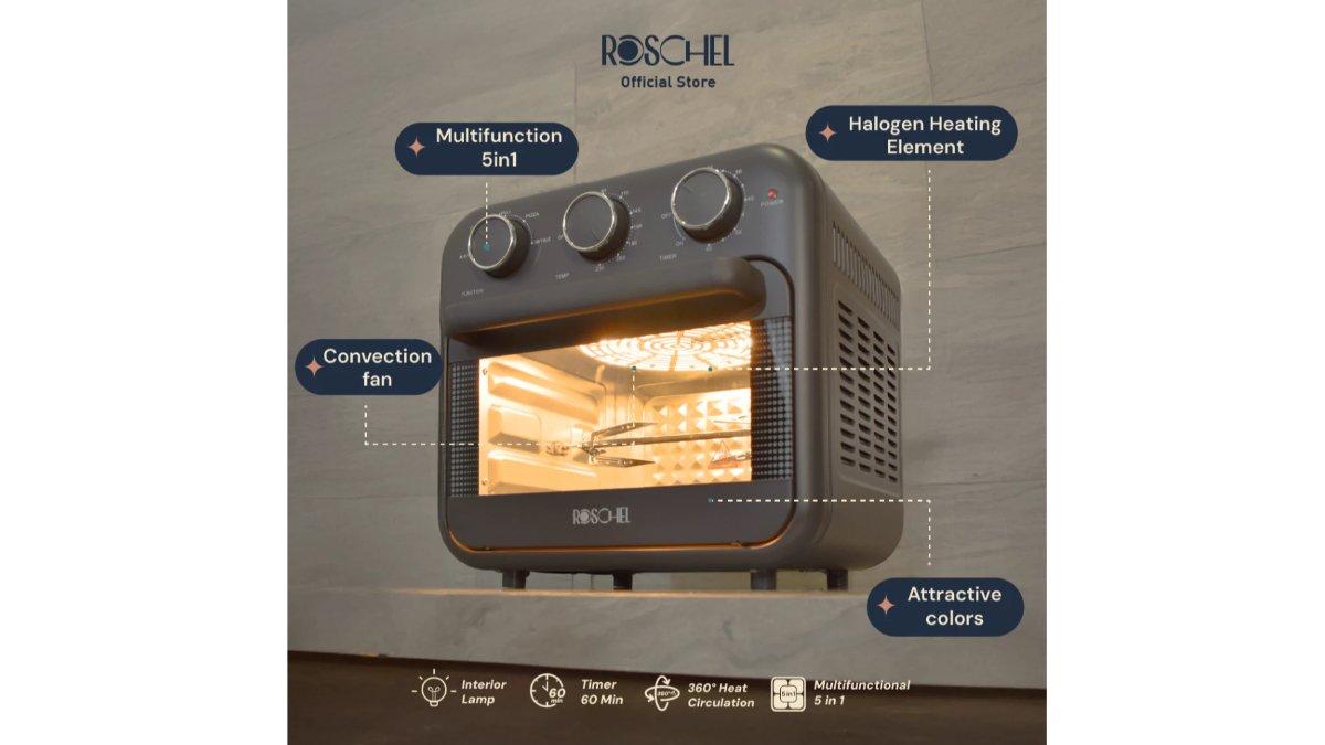Produk Roschel Air Fryer Oven With Rotisserie 16 Liter 5in1.