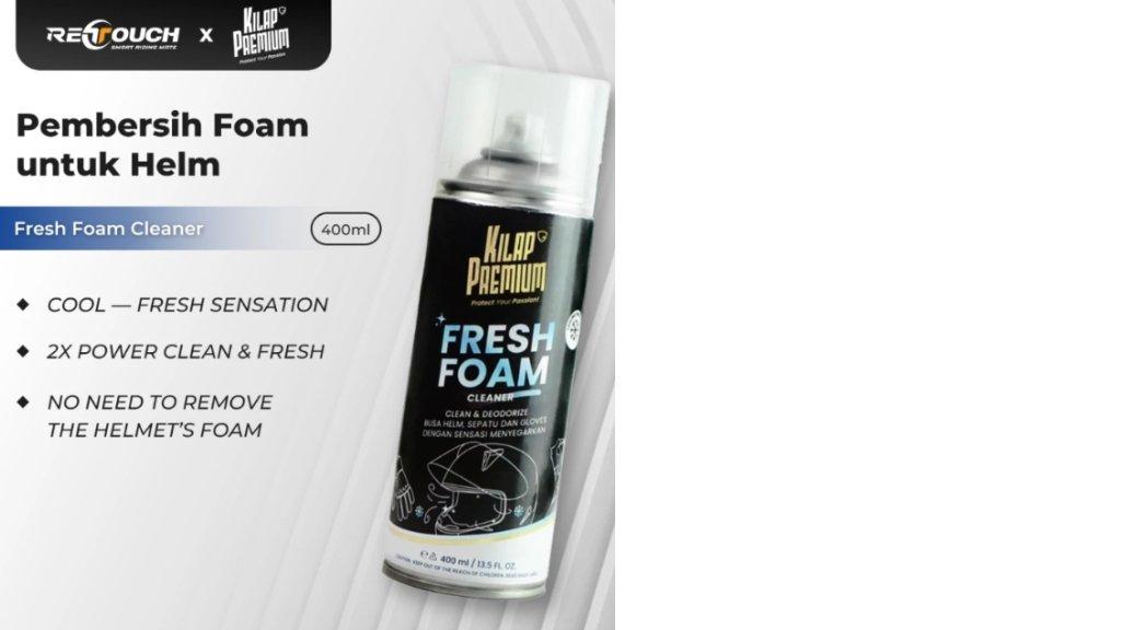 Retouch Care Series - Fresh Foam 400ml | Kilap Premium - Pembersih Dan Pewangi Busa Helm Foam Pembersih Busa Helm