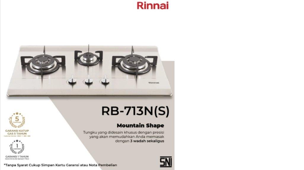 Rinnai 3 Tungku Kompor Tanam RB713N(S)