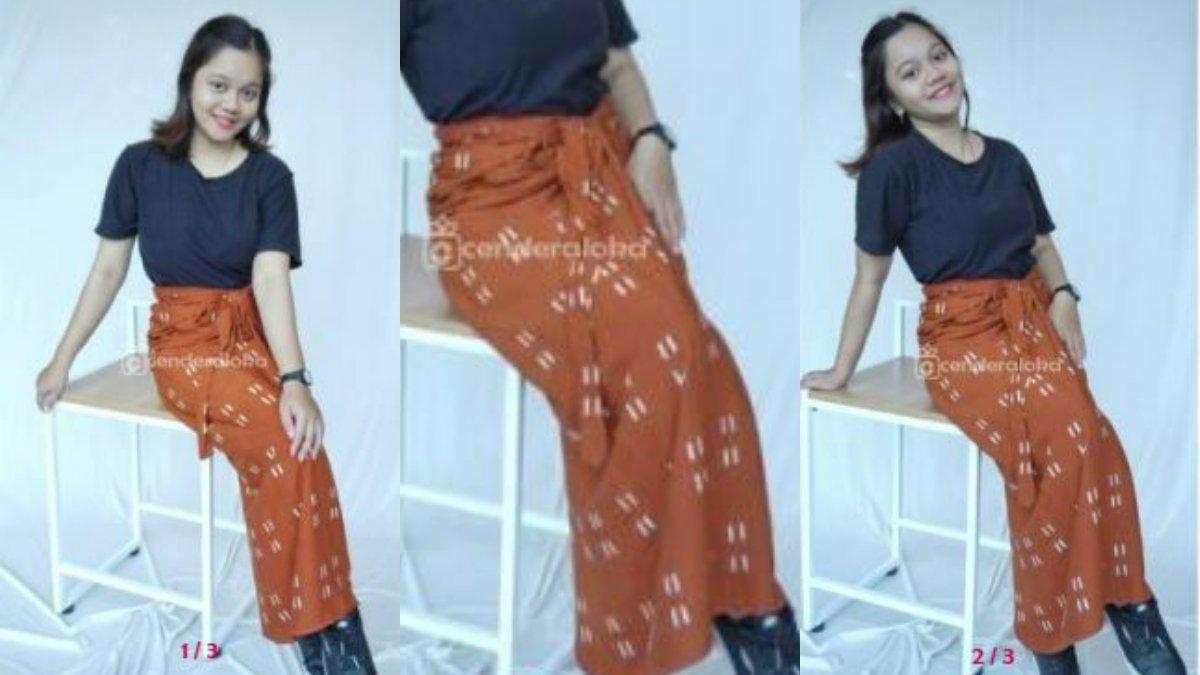 Rok Lilit Batik Cap Bahan Katun Krayon