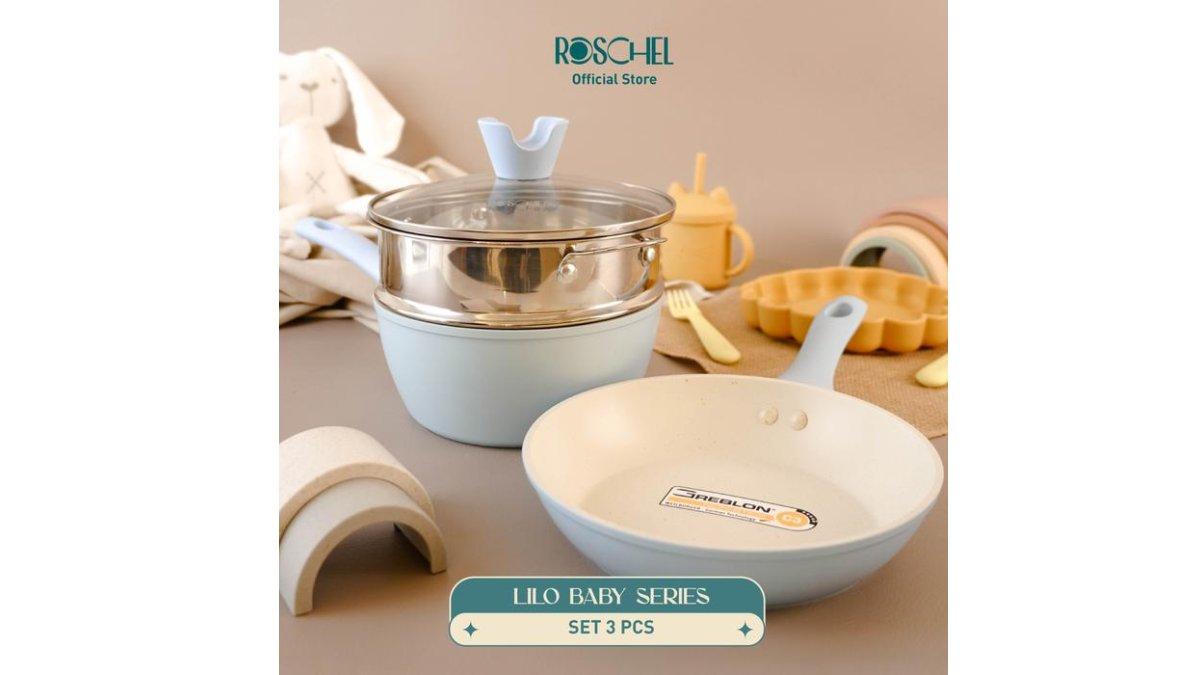 Roschel 3 Pcs Lilo Set + Steamer Stainless 304 Food Grade 