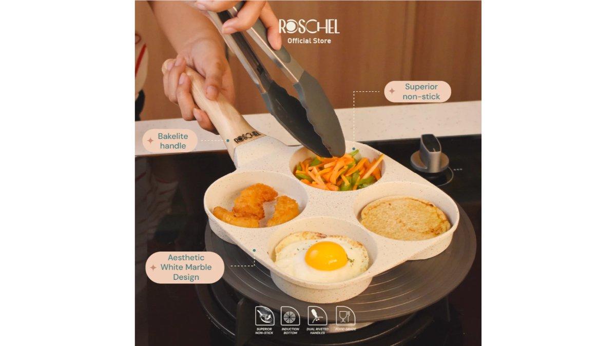 Roschel Beneta White Marble Coating Non-Stick Omelette Pan 4