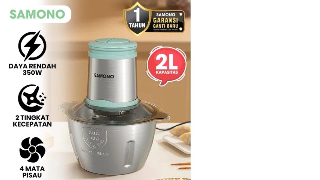 SAMONO Chopper 2L Stainless Multifungsi Hemat Daya 4 Mata Pisau Food Grade Garansi 1 Tahun SW-CL350