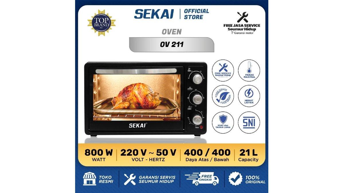 SEKAI Oven Listrik Low Watt 21L Rotisserie OV 211