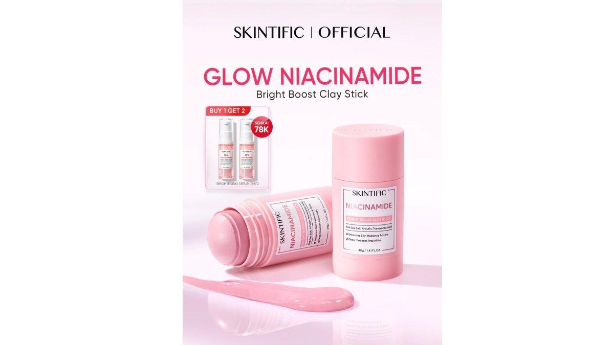 Review SKINTIFIC Niacinamide Bright Boost Clay Stick: Manfaat, Kelebihan, Kekurangan - Tribunshopping.com